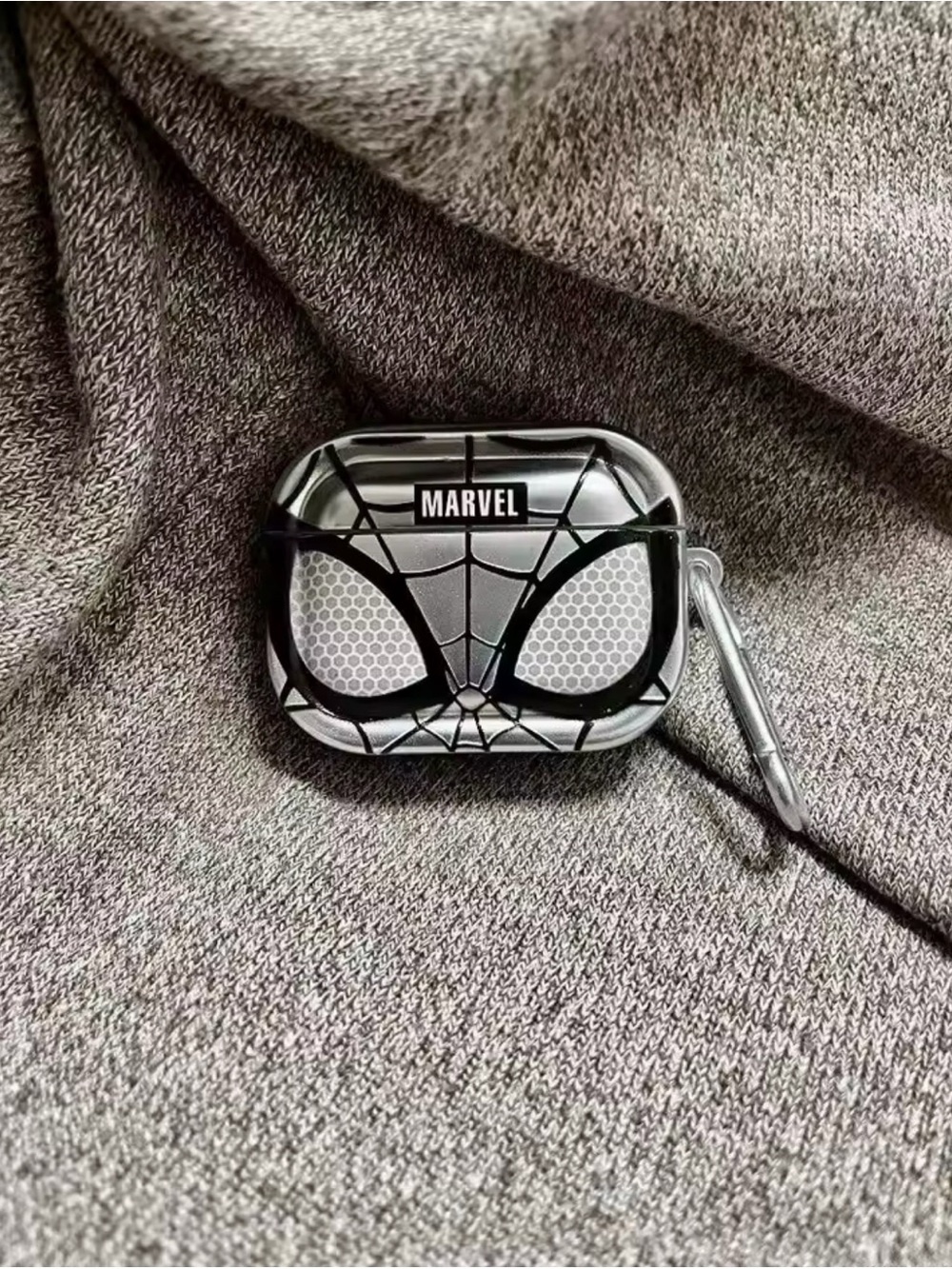 Marvel Spider-Man Silver Black AirPods Case